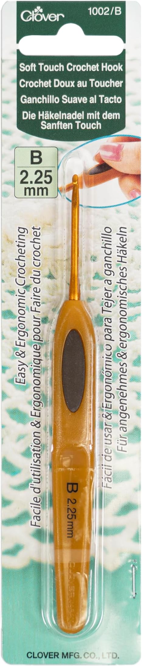 Clover Soft Touch Crochet Hook 2.25mm Multicoloured Cadence Handle