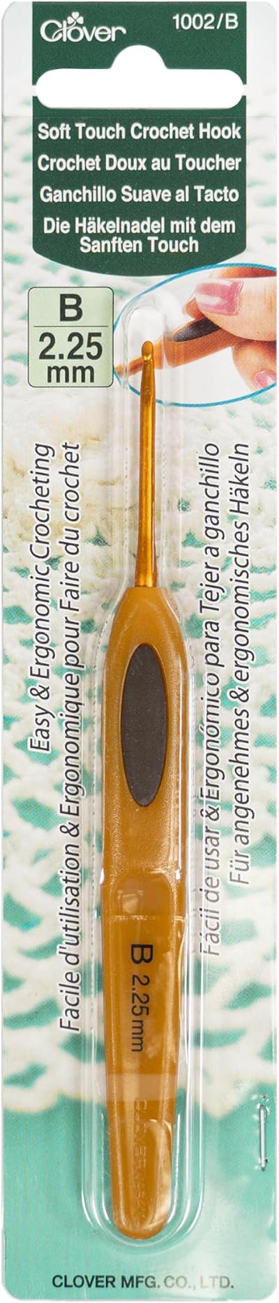 Clover Soft Touch Crochet Hook 2.25mm Multicoloured Cadence Handle