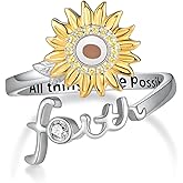 SVODEA Mustard Seed Ring 925 Sterling Silver Mustard Seed Faith Ring Christian Jewelry Gifts for Women