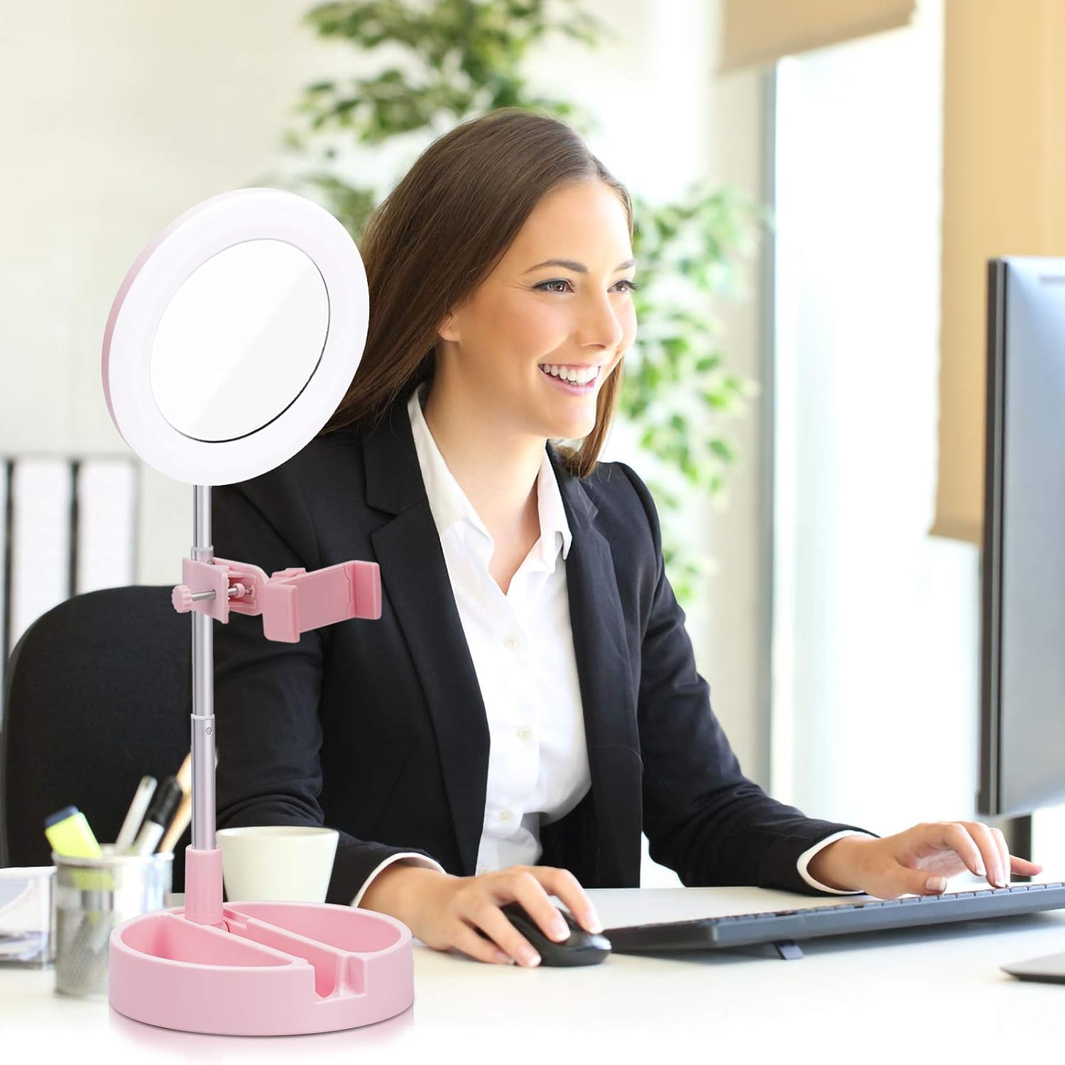 Neporal Small Desk Lamp, Height Adjustable with Flexible Head, 3 Light Modes, 10 Brightness, Pink Desk Lamp for Gifts: Camera & Photo
