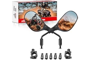 Frokom Motorcycle Mirrors, ATV Mirrors with 360 Degree Ball-Type pivot and 7/8" Handlebar Mount for Snowmobile Scooter Moped Dirt Bike polaris dirt bike, 8mm 10mm adapter nuts