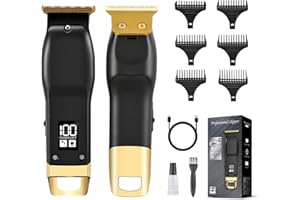 Elehomyou Beard Trimmer for Men - Rechargeable Men's Hair Clippers & Razor, Cordless Hair Trimmer for Face, Neck, Groin & Manscaping, Ideal Gift for Men, Black