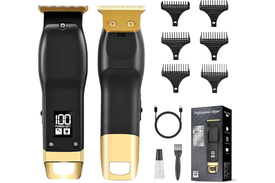 Elehomyou Beard Trimmer for Men – Rechargeable Men’s Hair Clippers & Razor, Cordless Hair Trimmer for Face, Neck, Groin & Manscaping, Ideal Gift for Men, Black