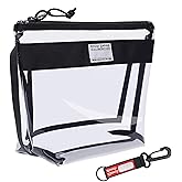 Rough Enough Clear Toiletry Bag Makeup Organizer Cosmetic Pouch with Zipper Handle for Travel Beach Essentials Storage