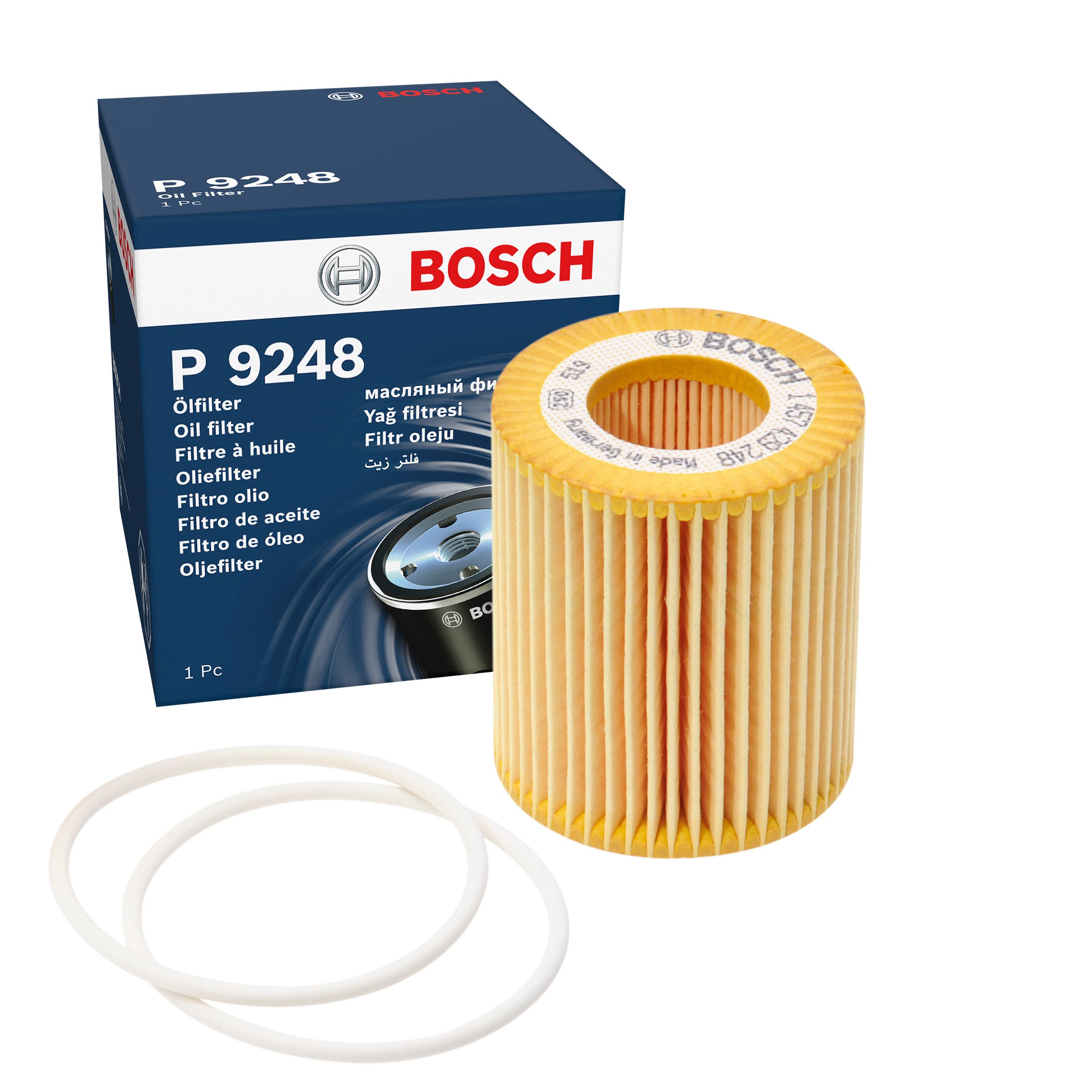 Bosch P9248 Car Oil Filter - Separates Soot and Metal Particles from Engine Oil - Provides Reliable Engine Lubrication