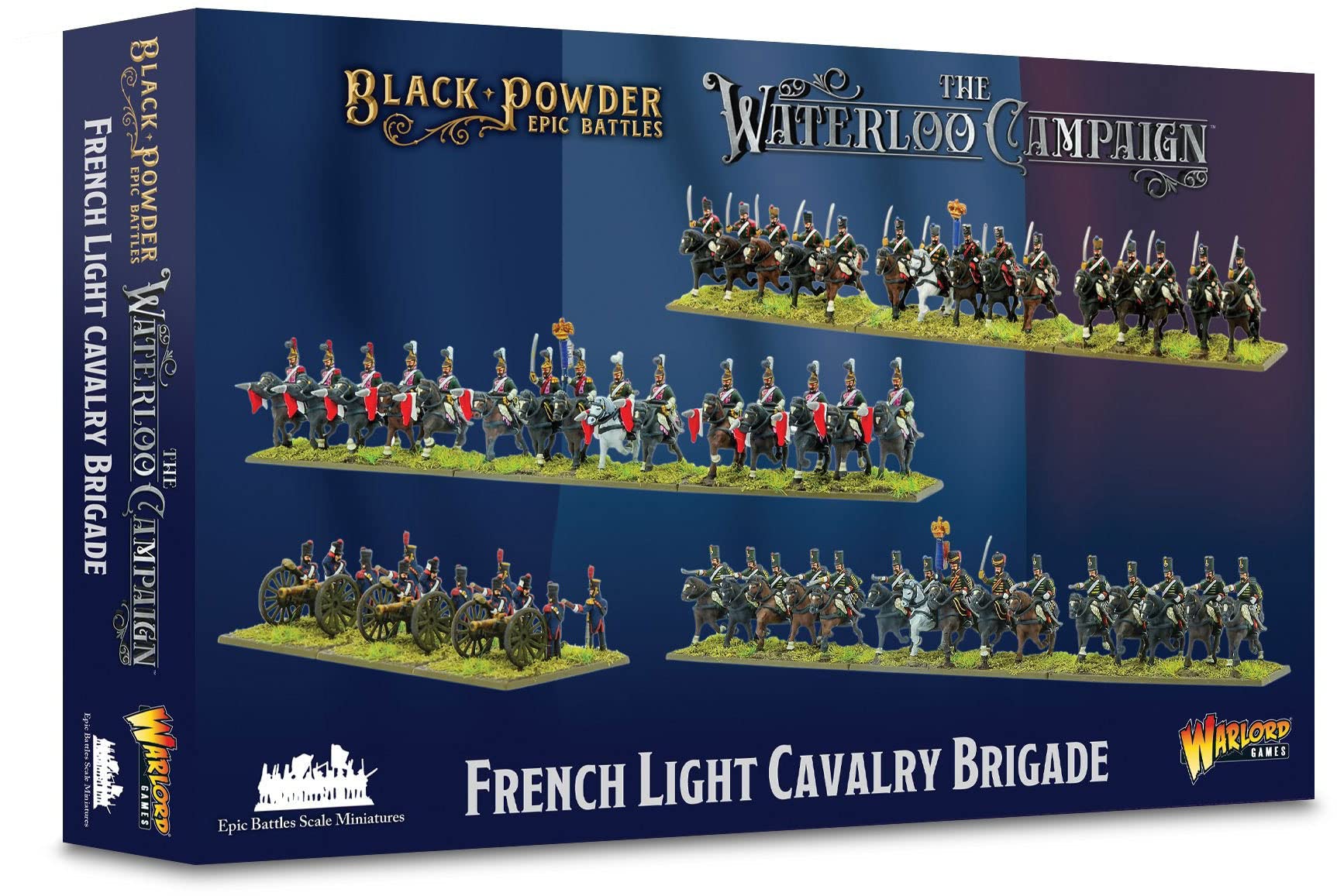 Warlord Black Powder Epic Battles Waterloo: French Light Cavalry Brigade Military Table Top Wargaming Plastic Model Kit 312002002