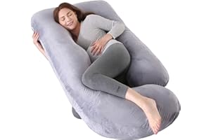 ECCN Pregnancy Pillows for Sleeping, U Shaped Full Body Maternity Pillow with Removable Cover - Support for Back, Legs, Belly, HIPS for Pregnant Women,Pregnancy Pillow, Grey