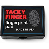 Tacky Finger Inkless Fingerprint Pad &ndash; Black (1-Pack), Quick-Dry No-Mess Thumbprint Ink Pad for Notary Public and ID Verification, Non-Toxic &amp; Reusable