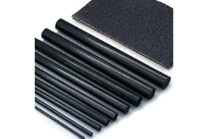 FishTrip Fishing Rod Repair Kit Complete,10pcs Carbon Fiber Sticks with 5pcs Sandpaper, Pole Building Kit for Saltwater Freshwater Spinning Casting Rod