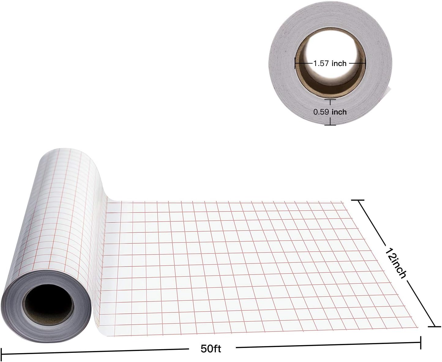 YRYM HT Clear Vinyl Transfer Paper Tape Roll-12 x 50 FT w/Alignment Grid Application Tape for Silhouette Cameo, Cricut Adhesive Vinyl for Decals,Signs, Windows, Stickers: Home & Kitchen