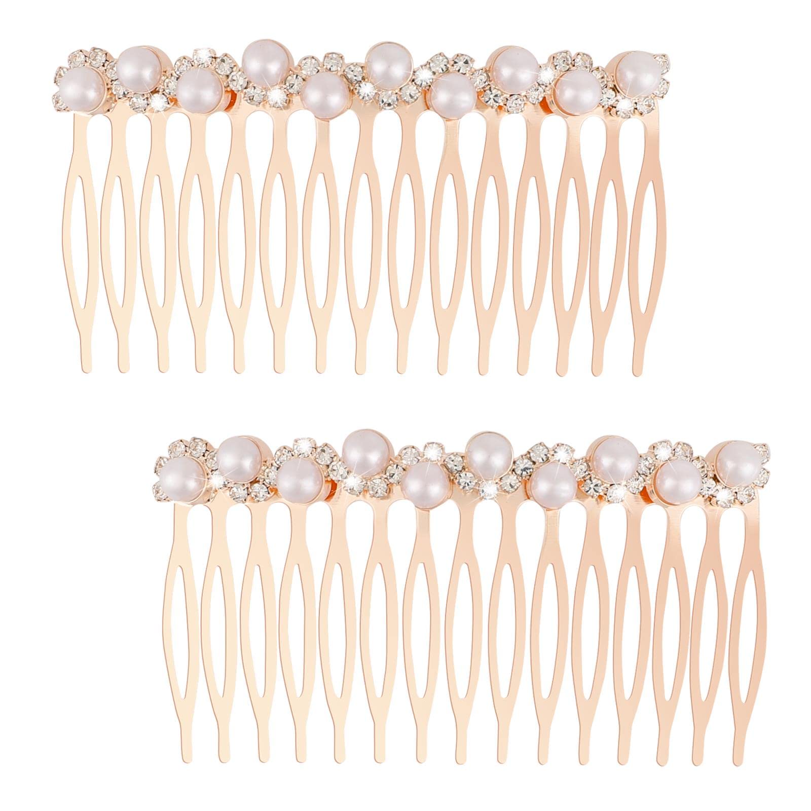 Pearl Hair Side Comb Pin Decorative Hair Side Combs for Women Pearl Hair Accessories Hair Clip Rhinestone Crystal Bridal Comb Hair Piece Hair Pearls for Wdding