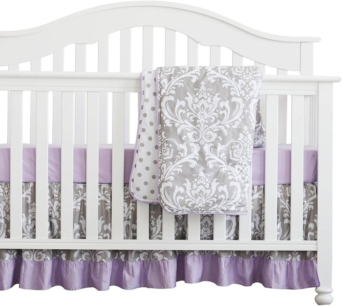 purple crib skirt