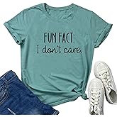 BLACKOO Women Cute T Shirt Fun Fact Graphic Tees