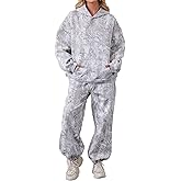 Eutten Camo Sweatsuits for Women Set 2 Piece Camo Hoodies Maple Leaf Print Oversized Sweatshirt Lounge Sets Fall Outfits