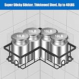UUlioyer Corner Shower Caddy 2-Pack Rustproof No Drilling Black view 5