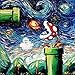 Starry Night Piranha Plant - Video Game Art - Poster print - giclee - Mario Art - Nintendo - van Gogh Never Leveled Up - Art by Aja 8x8, 10x10, 12x12, 20x20, 24x24 inches