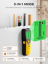 Mecurate 5-in-1 Stud Finder with LCD Display Wall Scanner (LeMon) view 2