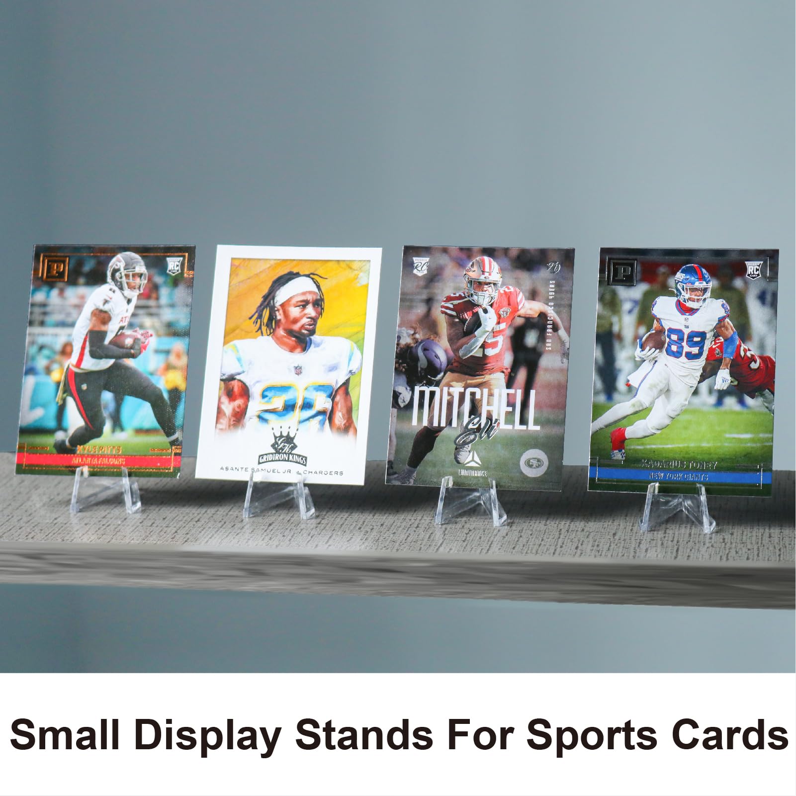 10 Pack 1.4 Inch Mini Acrylic Easel Stand, Tabletop Small Holder, Clear Display Stand for Challenge Coins, Medals, Business Cards, Photos, Badges, Signs