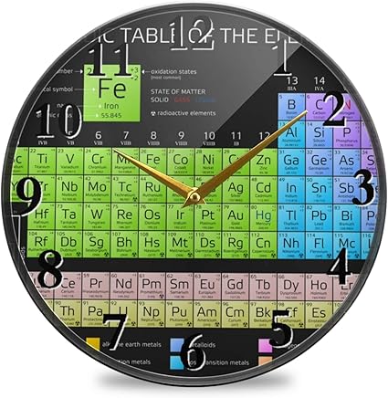 TropicalLife - Reloj de pared periódico de los elementos con relojes de