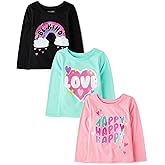 The Children's Place Baby-Girls and Toddler Unicorns,Butterflies,Trends Long Sleeve Graphic T-Shirts,3 Pack