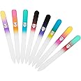 Bona Fide Beauty 8 Piece Glass Nail File Set - Crystal Files for Natural Nails with Sleeves (Multicolor)