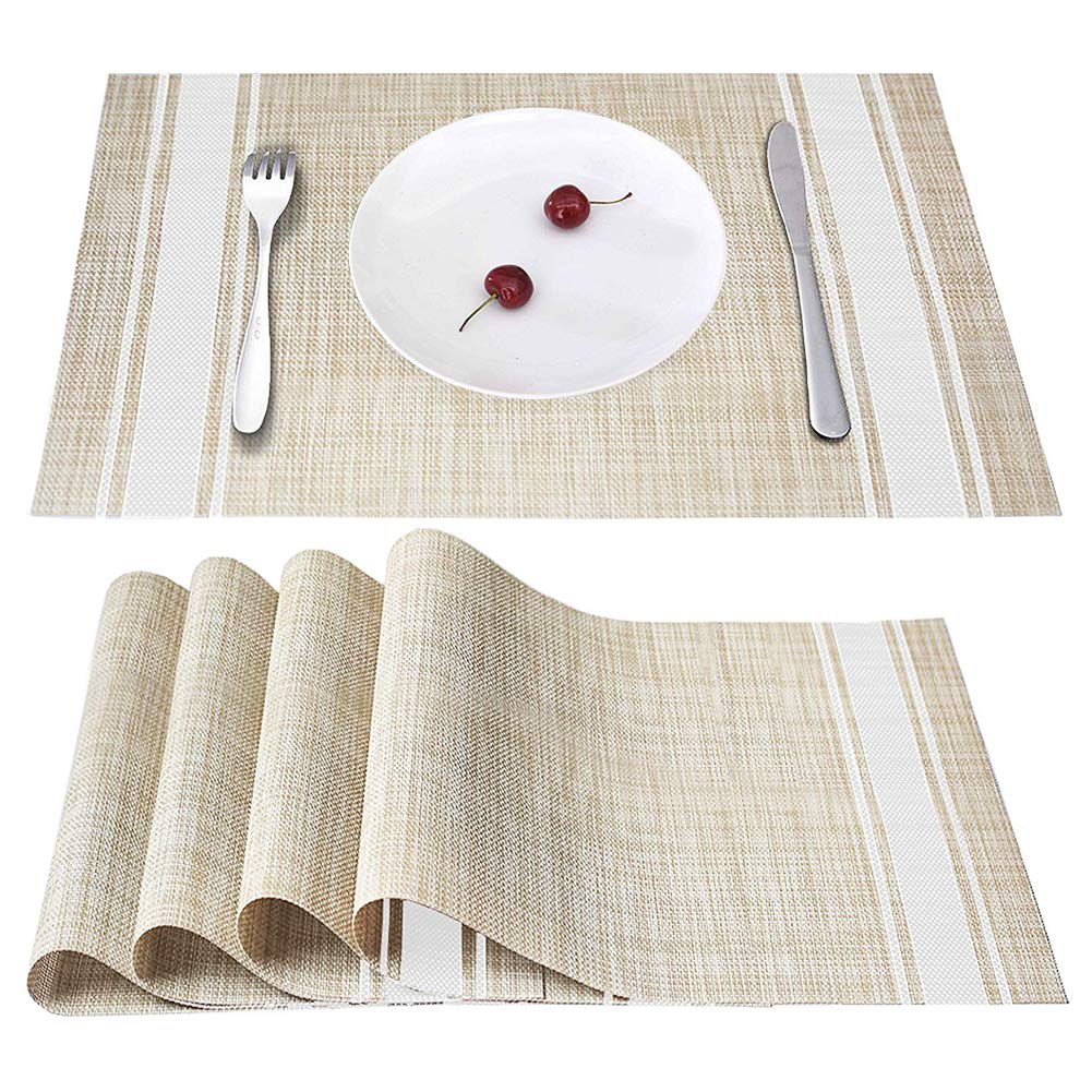 Placemats Set of 4, Smeala Heat Insulation Washable Place Mats, 17.7 x