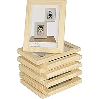 Wallniture Alps DIY Wall Decor Picture Frames 4x6 Inch Photos Table Top Display or Wall Mount, Set of 10 Natural Finish