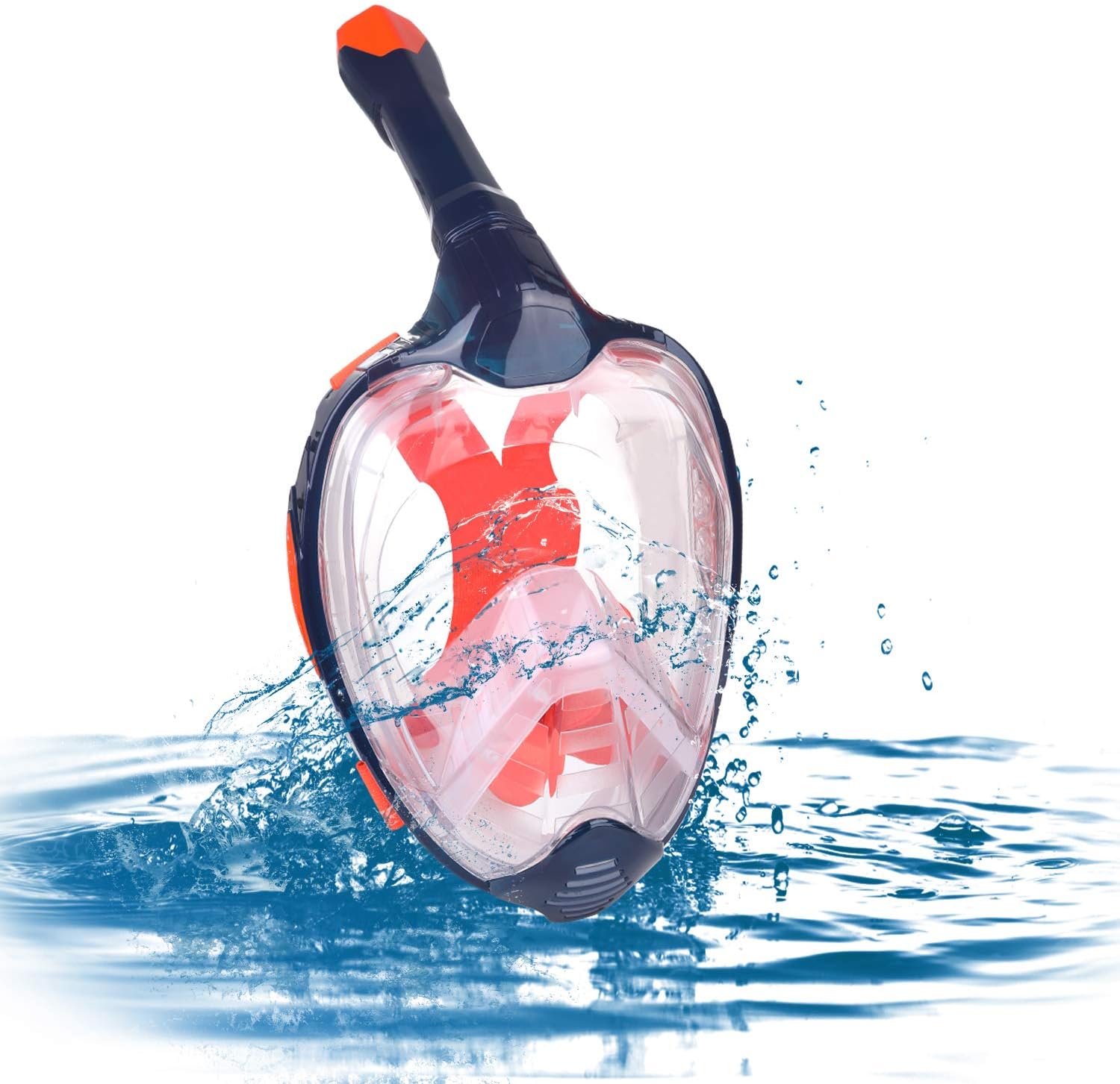 Zacro Snorkeling Mask Original Newest One-way Respiratory System Full Face Breathing Design 180° View Foldable Snorkeling Mask with Dry Top Set Anti-Fog Anti-Leak for Adult Black/Red/Green/Blue