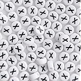 Bxwoum 100PCS Letter Beads 4X7mm Acrylic Alphabet Beads for Jewelry Making Round White Letter X Beads for Bracelets Making Necklaces Keychains DIY