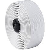 Fabric Knurl Handlebar Tape - Road Bike Bar Tape with Handlebar Plugs and Finishing Strips - 200 x 3 cm - 2.5mm Thick - White