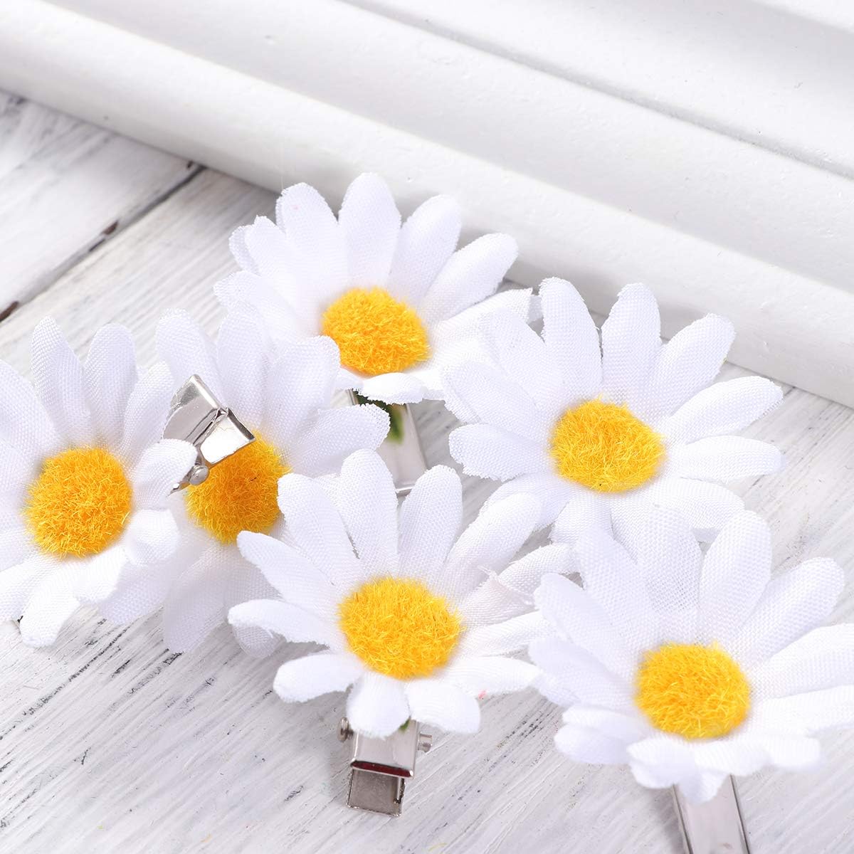 Lurrose 10pcs Daisy Hair Clips Cute Small Flower Hair Barrettes Braid Accessory Hair Pins for Ladies Girls - Image 5