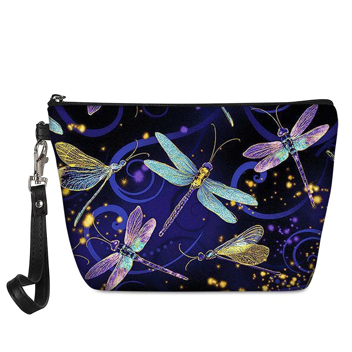 chaqlin Dragonfly Makeup Bag Travel Cosmetic Bag for Women Portable Waterproof Makeup Organizer Bag Toiletry Bags