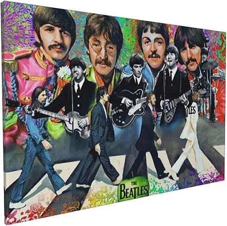 Amazon アートパネル アートフレーム ビートルズ The Beatles アートフレーム インテリア アートポスター 壁掛け絵画 絵画 モダン キャンバス絵画 装飾画 部屋飾り 現代 木枠セット 40 60cm アートフレーム ポスター オンライン通販