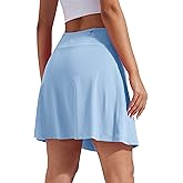 Pioneer Camp Women 18'' Tennis Skirts High Waisted Golf Skort with Shorts Pockets Athletic Long Skirts Workout Running