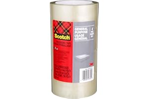 Scotch Shipping and Packaging Tape, 48 mm X 50 m, 4-Pack, Packing Tape for Moving and Storage