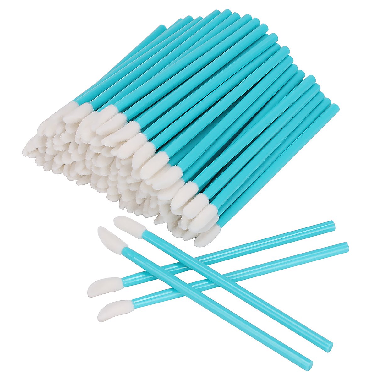 AKStore 100 Pcs Disposable Lip Brushes Make Up Brush Lipstick Lip Gloss Wands Applicator Tool Makeup Beauty Tool Kits (Blue)