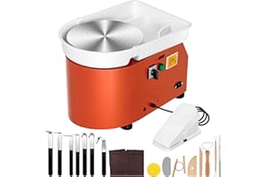 VIVOHOME 28CM 11Inch Large Electric Pottery Wheel Forming Machine Ceramic Clay Wheel with Foot Pedal Detachable Basin DIY Too