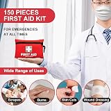 General Medi 150 Pieces Small First Aid Kit Red with Foil Blanket and Scissors view 5