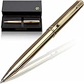 FANSTIK Customized Gold Luxury ballpoint pen, fancy gift set for women, Real 24K Gold Plating, Professional executive pen gift set for men (Lux Custom-BallPoint Gld)