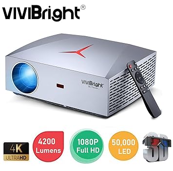Projector, VIVIBRIGHT F40 Native 1080P Full HD Projector, 4200Lux 300