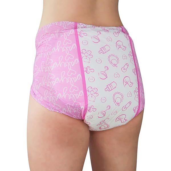 LITTLEFORBIG ADULT PRINTED DIAPER 10 PIECES – NURSERY PINK (MEDIUM 28″-38″)