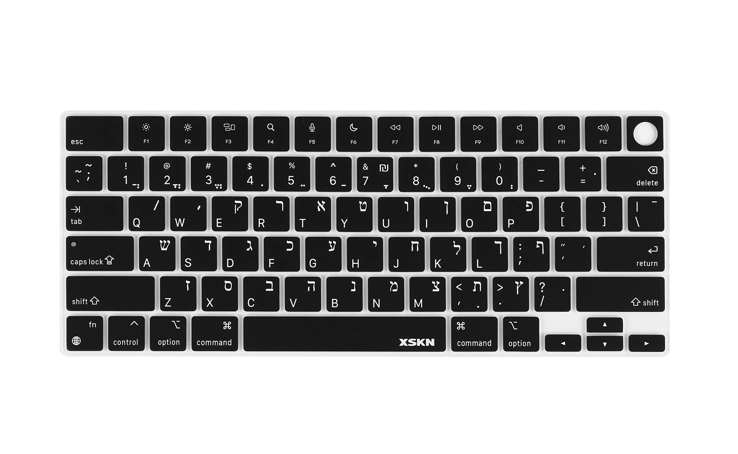 Photo 1 of XSKN Hebrew Language Design Silicone Keyboard Cover Skin for Apple M2 Chip MacBook Air 13.6 inch with Touch ID 