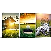 Conipit Sports Wall Decor Golf Wall Art Golf Course Pictures Modern Leisure Sports Artwork Prints Stretched Framed 16''x24''x3 Panels