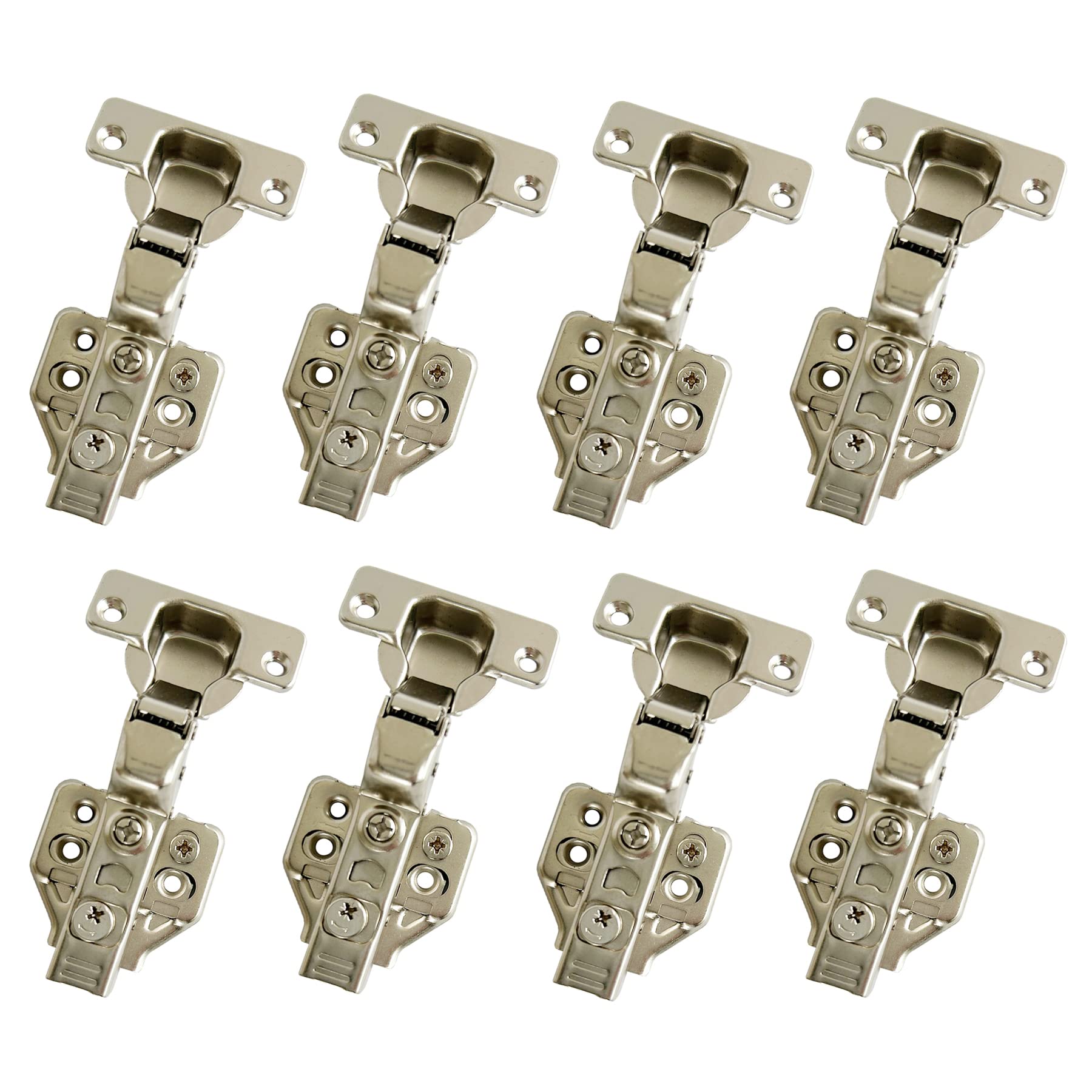 LIKERAINY 105 Degree Inset Hinges 35mm with Damper Soft Closing Clip on Assembly Kitchen Cabinet Cupboard Wardrobe Door Hinge Pack of 8
