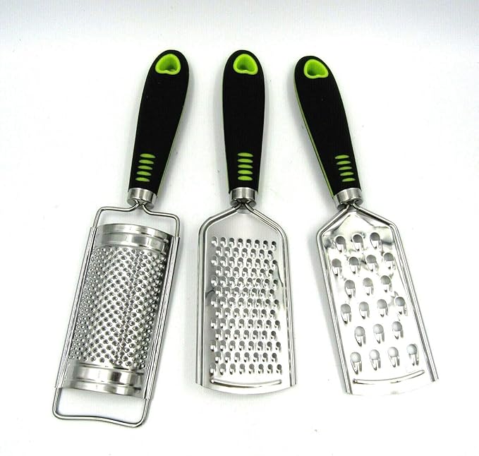 3piece Stainless Steel Handheld Grater Set, For Vegetables