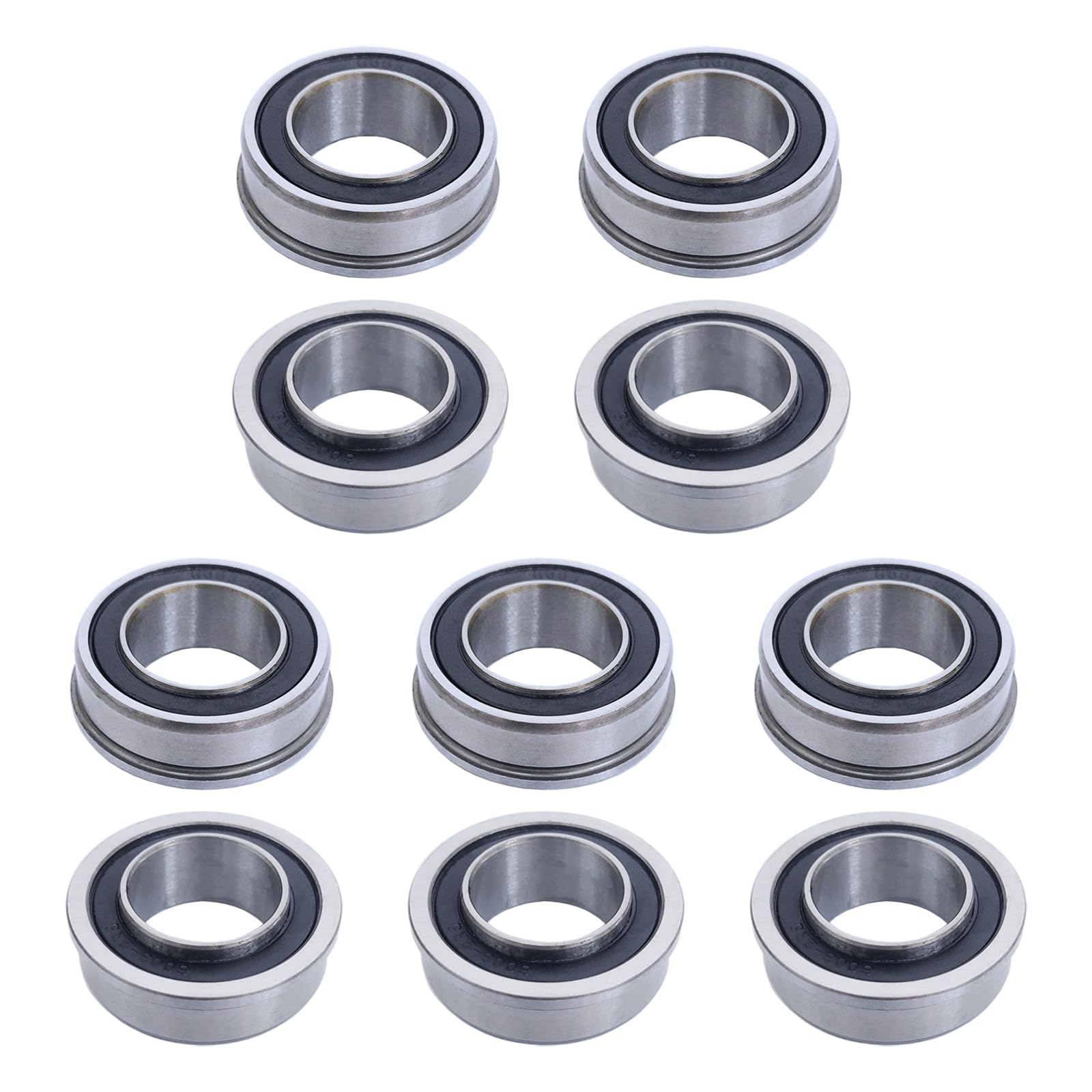Photo 1 of 10Pcs 20x35x11mm Flanged Deep Groove Ball Bearings F6003-20/2RS ABEC-3 Double Sealed Bearings Steel for Household Garden Applicances Machinery