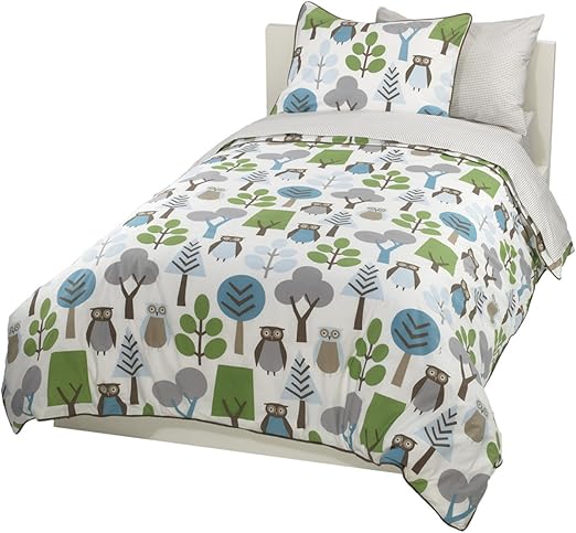 Amazon Com Dwell Studio Owls Twin Duvet Set Sky Home Kitchen