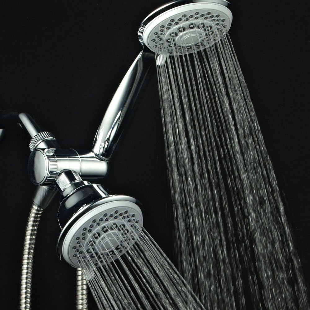 AquaStorm by HotelSpa 30-Setting SpiralFlo 3-Way HIGH PRESSURE Luxury Shower Head/Handheld Showerhead Combo with Water Saving Economy Mode/Chrome - - 