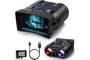 WARMTUYO 4K Night Vision Goggles, 3.0" HD Display Night Vision Binoculars, Portable 9-Level Infrared NightVision, 16X Digital Zoom, 5000mAh Long-Life Binoculars, Compact Binoculars with 32GB Card