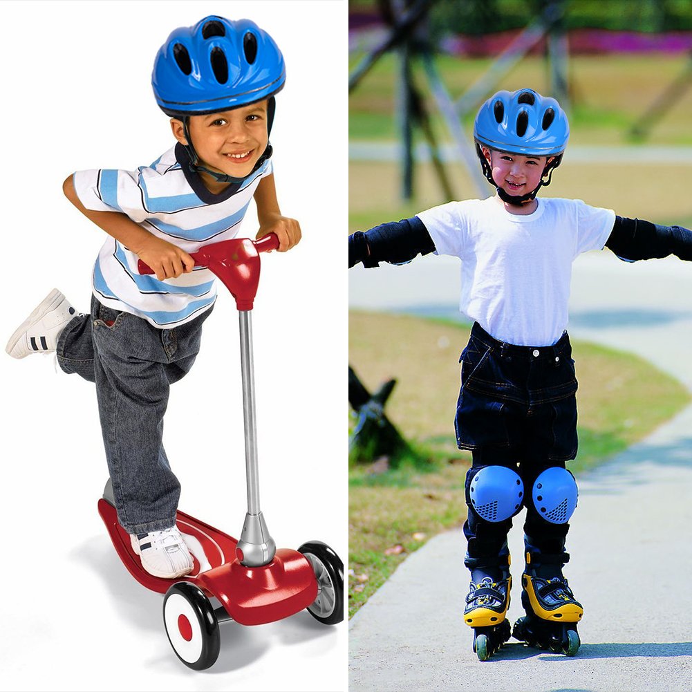 ACRATO Kids Bike Helmet Cycling Road Helmet with LED Safety Light Inner Padding Adjustable Belt for Head and Chin